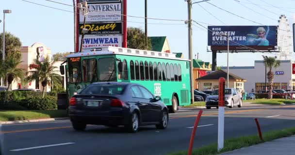 Orlando Florida Usa Marca 2019 Jazda Turystyczna Kultowego Trolejbusów Przy — Wideo stockowe