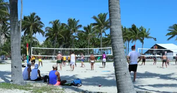 Miami Florida Usa Febbraio 2019 Giovani Atleti Che Giocano Beach — Video Stock