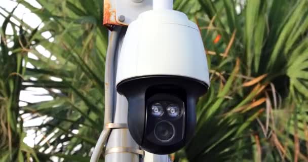 Miami Floride États Unis Février 2019 Caméra Sécurité Vidéosurveillance Extérieure — Video