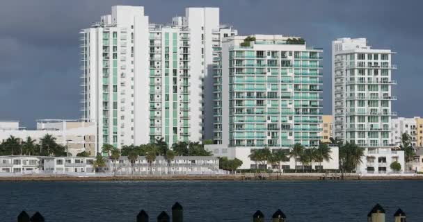 Miami Florida Usa Fevereiro 2019 Beautiful Miami Skyline Biscayne Bay — Vídeo de Stock