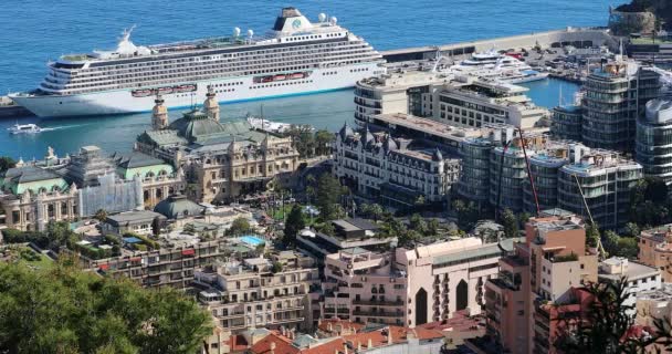 Monte Carlo Monaco Mars 2019 Beautiful Flyg Foto Monaco Panorama — Stockvideo