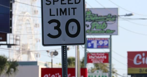 Orlando Florida Usa Március 2019 Speed Limit Mérföld Óra Közúti — Stock videók