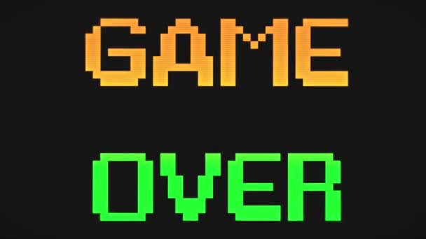 Game Screen Bit Retro Video Game Style Text Old Arcade — Stock Video
