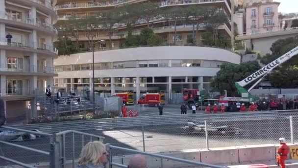 Monte Carlo Mônaco Maio 2019 Fórmula Carros Elétricos Dirigindo Muito — Vídeo de Stock