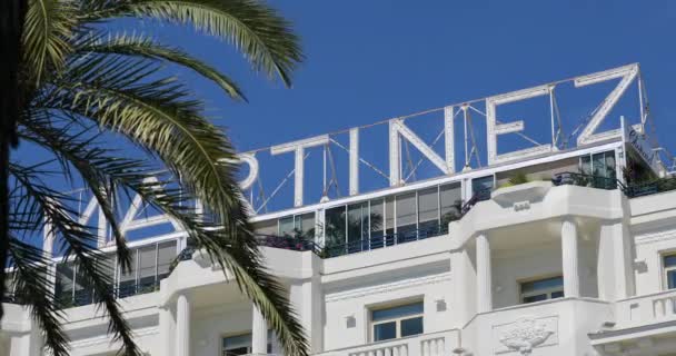 Cannes France Mai 2019 Luxushotel Martinez Der Croisette Berühmtes Grand — Stockvideo