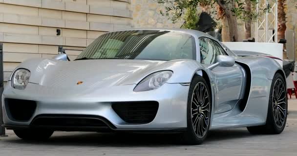 Монте Карло Монако Червня 2019 Porsche 918 Spyder Гібридний Автомобіль — стокове відео