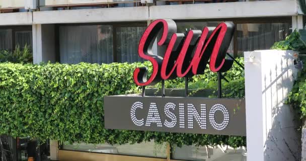 Monte Carlo Monaco Juni 2019 Ingången Till Sun Casino Fairmont — Stockvideo