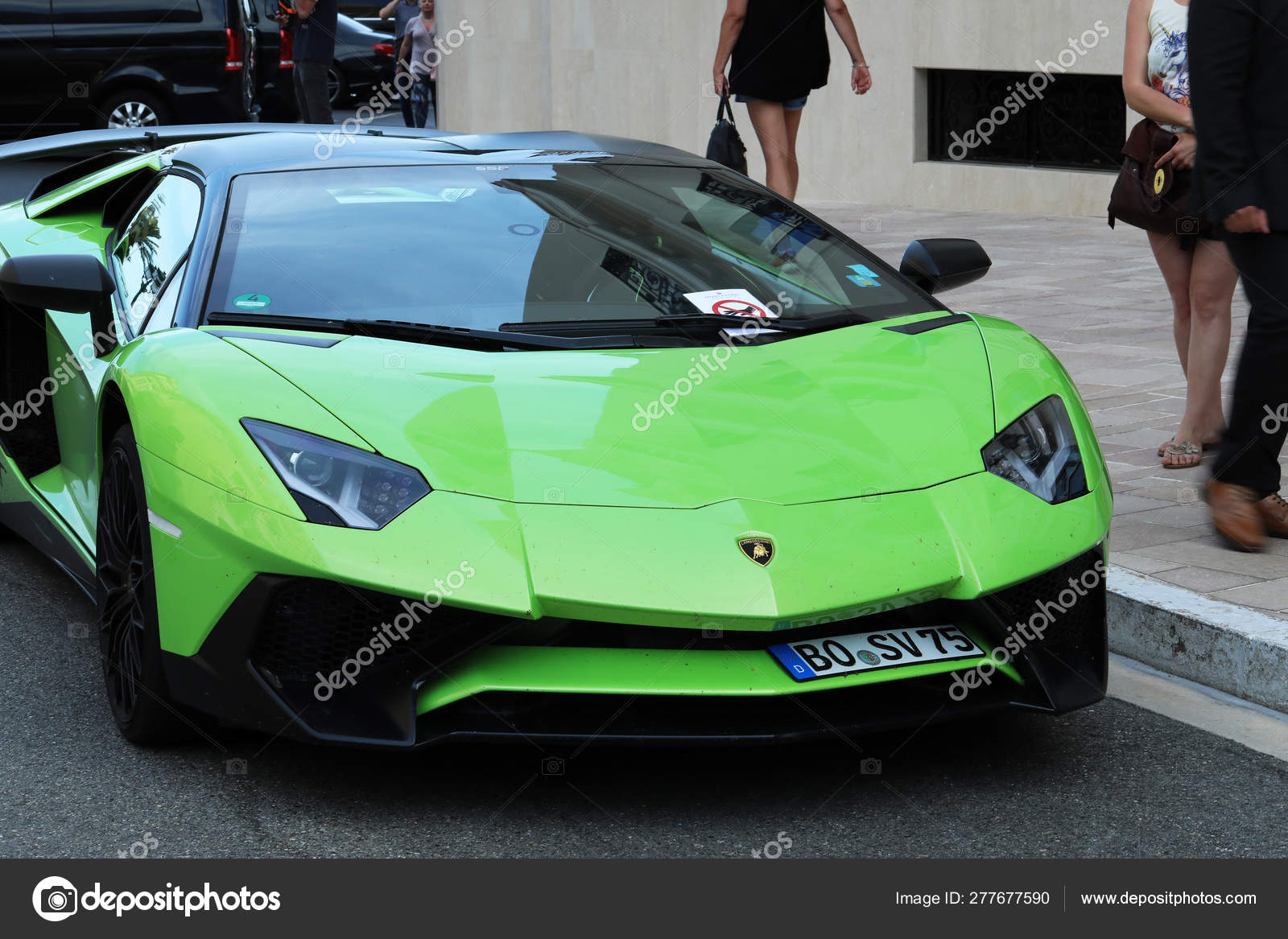 Green Lamborghini Aventador Lp 750 4 Sv Stock Editorial