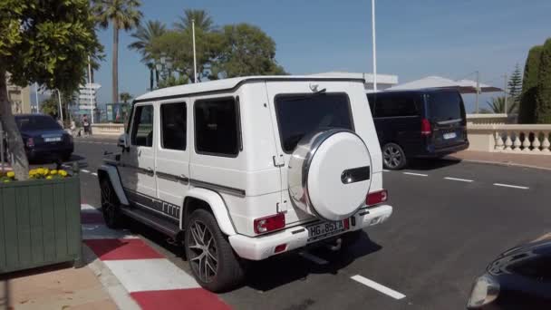 Monte Carlo Monaco Juni 2019 Luxe Mercedes Benz Amg Arctic — Stockvideo