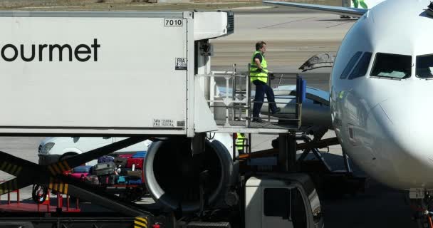 Madrid Spanien März 2019 Vorbereitung Des Airbus A330 Der Iberia — Stockvideo