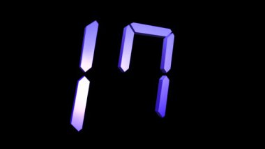 Renkli Geri Sayım 20-0 - Yirmi Sıfıra 3d Sayı Loop Siyah Arka Plan, Saat Geri Sayım Zamanlayıcı Dijital - 4k Loop Arka Plan Uhd Animasyon