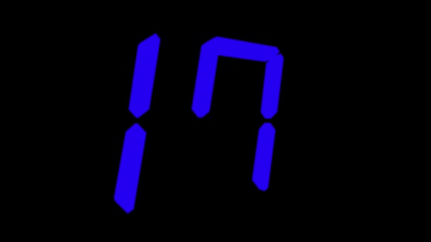 Contagem Regressiva Para Vinte Zero Loop Número Colorido Fundo Preto — Vídeo de Stock