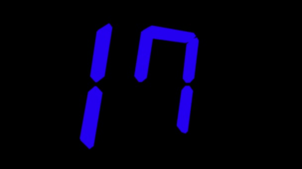 Countdown Twenty Zero Colorful Number Loop Black Background Clock Countdown Royalty Free Stock Footage