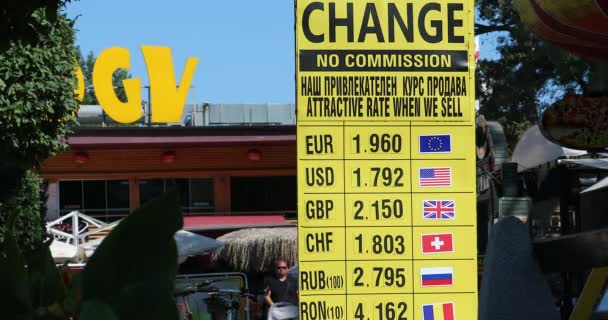 Sunny Beach Bulgaria August 2019 Foreign Currency Exchange Rates Exchange Stock Video C Bensib 299101570