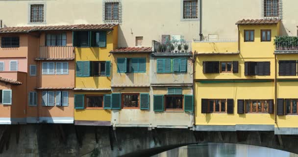 Firenze Olaszország 2019 Augusztus Close View Ponte Vecchio Bridge Colorful — Stock videók