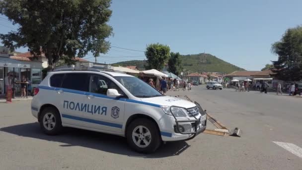 Kableshkovo Bulgaria Agosto 2019 Moderno Coche Policía Búlgaro Suv Vista — Vídeo de stock