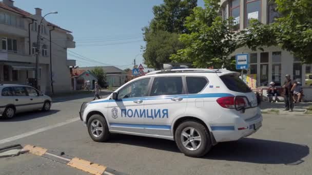Kableškovo Bulharsko Srpna 2019 Moderní Bulharské Suv Policejní Auto Zadní — Stock video