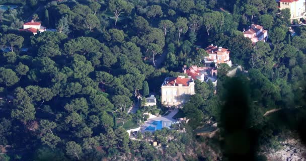 Flygfoto Över Lyxiga Villor Cape Martin Cap Martin Förmögen Livsstil — Stockvideo