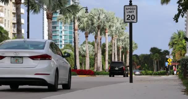 Miami Florida Usa Fevereiro 2019 Limite Velocidade Mph Carros Que — Vídeo de Stock