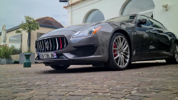 Roquebrune Cap Martin Francja Maja 2020 Maserati Quattroporte Gransport Luksusowy — Wideo stockowe