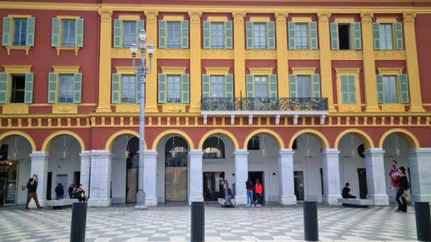 Niza Francia Junio 2020 Personas Caminando Plaza Massena Una Plaza — Vídeo de stock