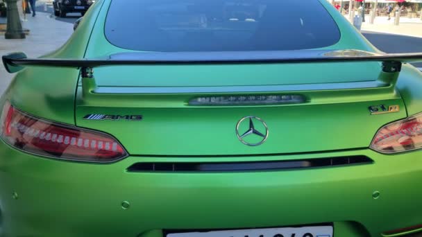 Monte Carlo Monaco Juni 2020 Mercedes Benz Amg Green Hell — Stockvideo