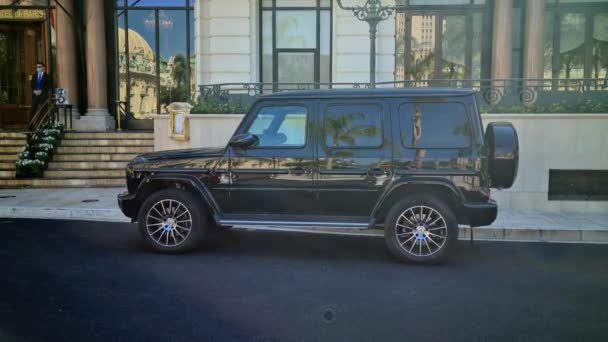 Monte Carlo Mónaco Junio 2020 Luxury Black Suv Mercedes Amg — Vídeo de stock