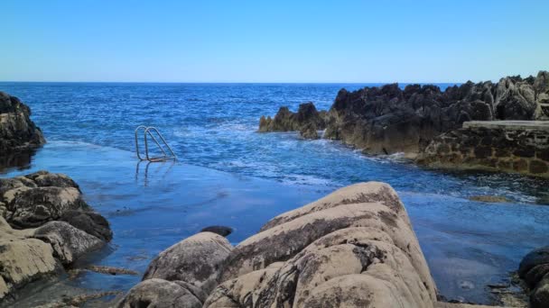 Doğal Deniz Yüzme Havuzu Saint Jean Cap Ferrat Taki Akdeniz — Stok video