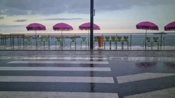 Roquebrune Cap Martin Francja Lipca 2020 Cars Scooter Driving Flooded — Wideo stockowe