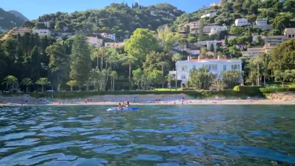 Roquebrune Cap Martin Francia Luglio 2020 Bella Vista Della Spiaggia — Video Stock