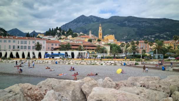 Menton France Juillet 2020 Belle Vue Panoramique Vieille Ville Menton — Video