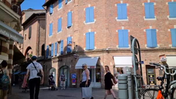Albi France July 2020 Typical Red Brick Buildings Old Town — Stock Video