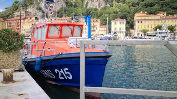 Nice France August 2020 Boat Rescuers Sea Les Sauveteurs Mer — стокове відео