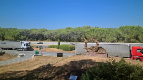 Puget Sur Argens France Août 2020 Camions Arrêtés Aire Repos — Video