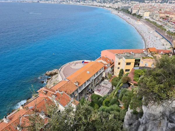 2020年8月18日 美丽的空中风景美丽的海滨 地中海和长廊在法国里维拉 — 图库照片