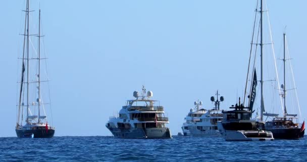 Monte Carlo Monaco Novembre 2019 Grandi Yacht Barche Vela Sulla — Video Stock