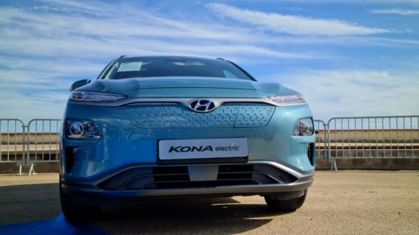Menton France Octobre 2020 Vus Hyundai Kona Électrique Couleur Bleu — Video