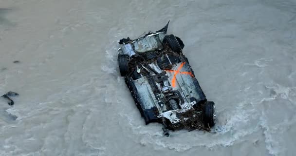 Breil Sur Roya City Été Submergée Par Les Inondations Rivière — Video