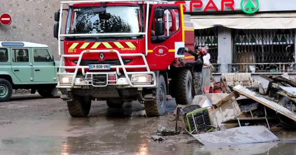 Breil Sur Roya Frankreich Oktober 2020 Intervention Des Französischen Renault — Stockvideo