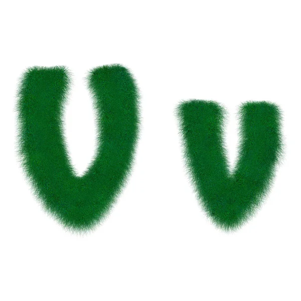 苔藓纤维样字母V — 图库照片