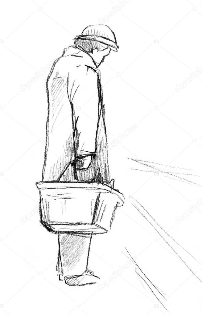 Hand drawn sketch of buyer