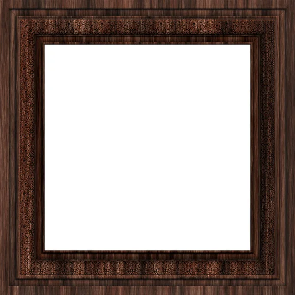 Square Wooden Brown Frame — Stock Photo, Image
