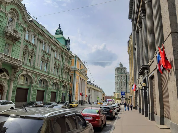 Moscow Ryssland Maj 2019 Historiska Byggnader Iliynka Gatan Moskvas Centrum — Stockfoto