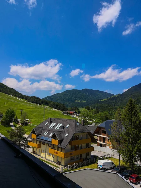Kranjska Gora Eslovênia Junho 2019 Vista Para Hotéis Ruas Resort — Fotografia de Stock