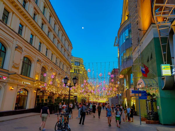 Mosca Russia Giugno 2019 Nikolskaya Street Mosca Luogo Turistico Popolare — Foto Stock