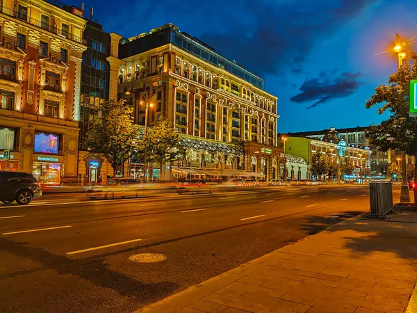 Moscow Rússia Junho 2019 Centro Cidade Moscou Motion Speed Light — Fotografia de Stock