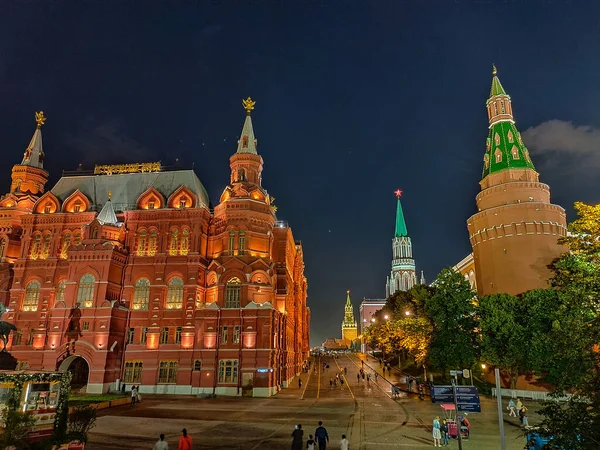 Moscow Russia 2019 Historical Museum Kremlim Night — 스톡 사진