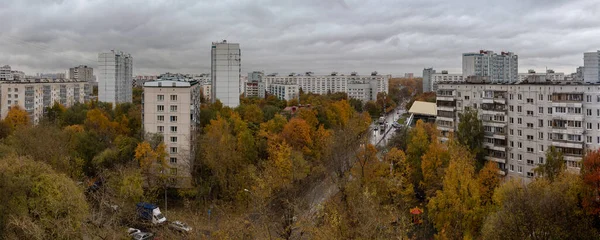 Moscow Russia Oktober 2019 Moskouse Stad Panorama Bewolkte Dag Panoramisch — Stockfoto