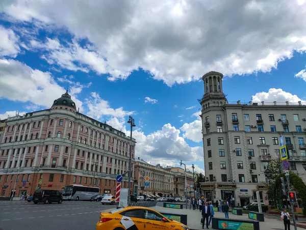 Moscow Ryssland Juli 2019 Tverskaya Huvudstadens Huvudgator — Stockfoto