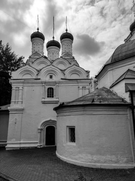 Église Assomption Putinki Moscou Russie Noir Blanc Photo — Photo